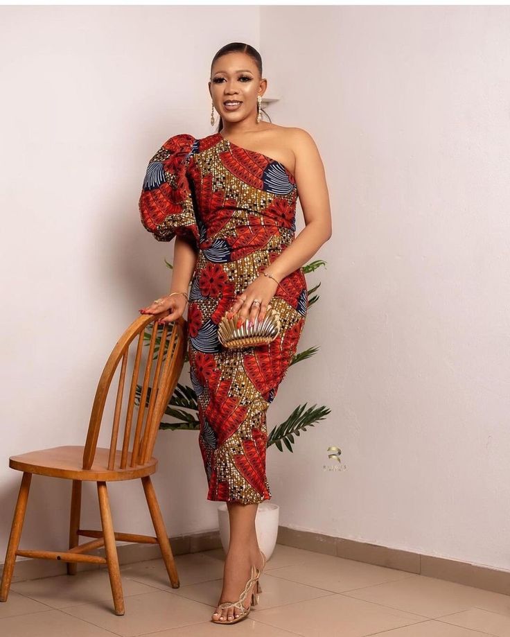 Simple Off Shoulder Ankara Dress for LadiesÂ