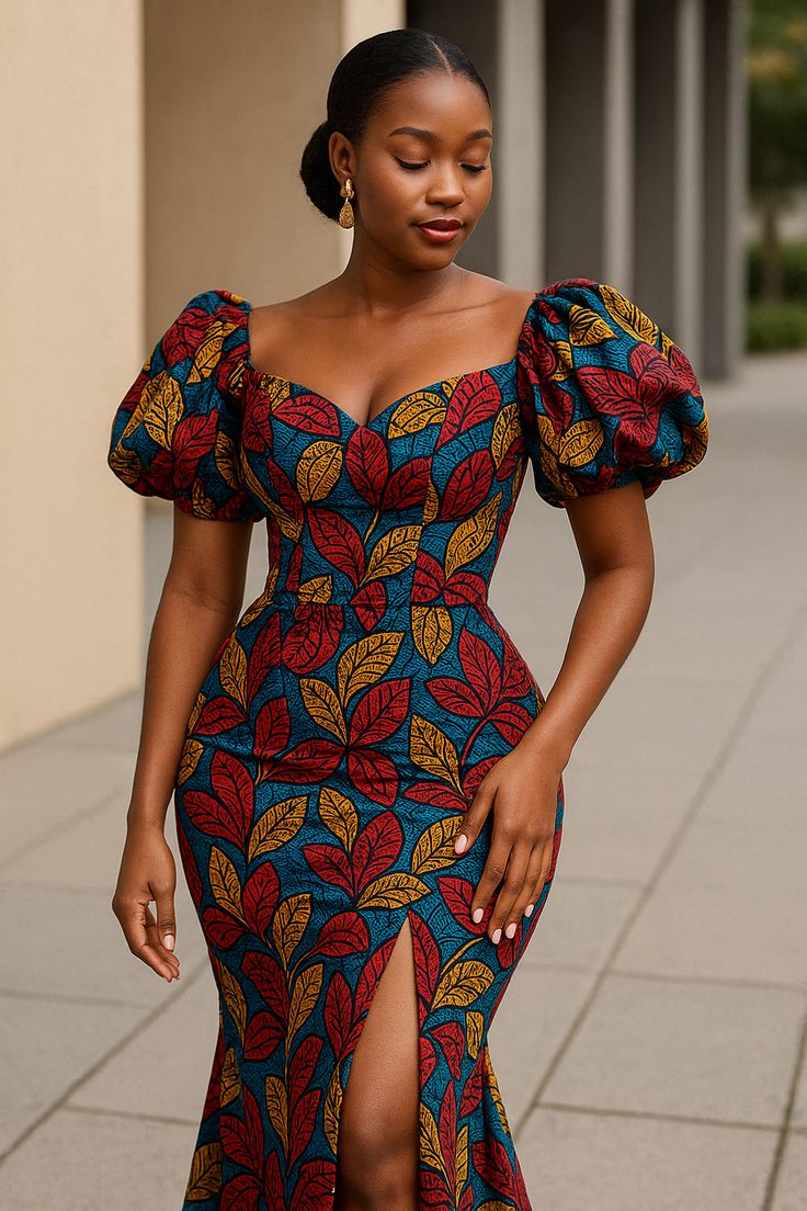 Simple Off Shoulder Ankara Dress for LadiesÂ