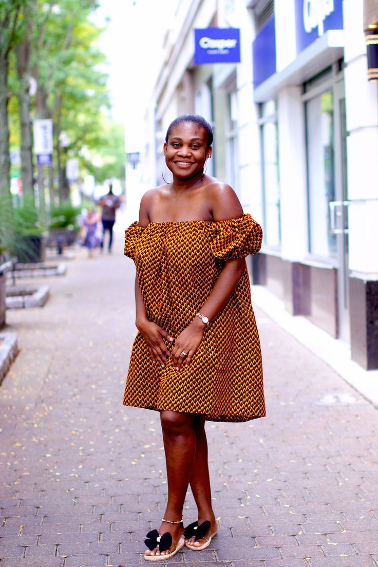 Short Off Shoulder Ankara DressÂ