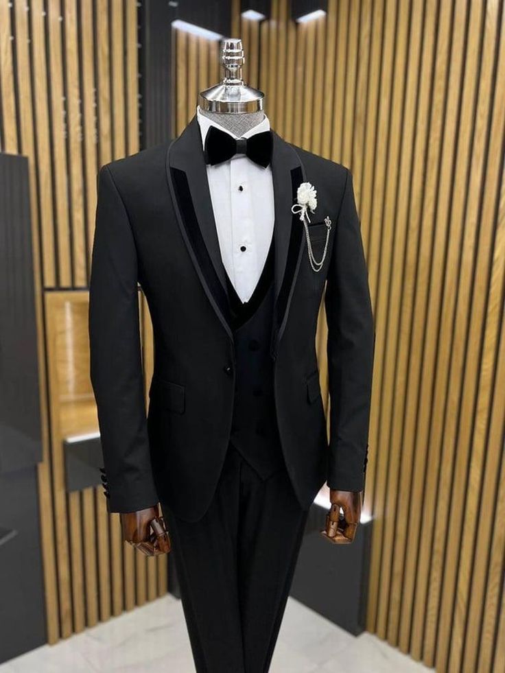 All Black Wedding Suit For Men