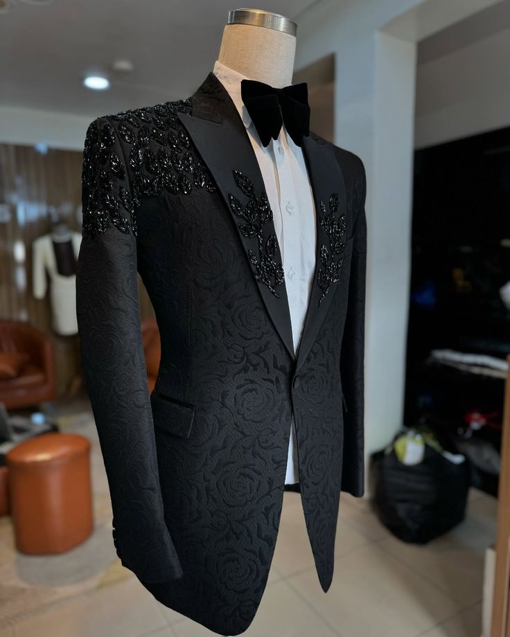 All Black Wedding Suit For Men